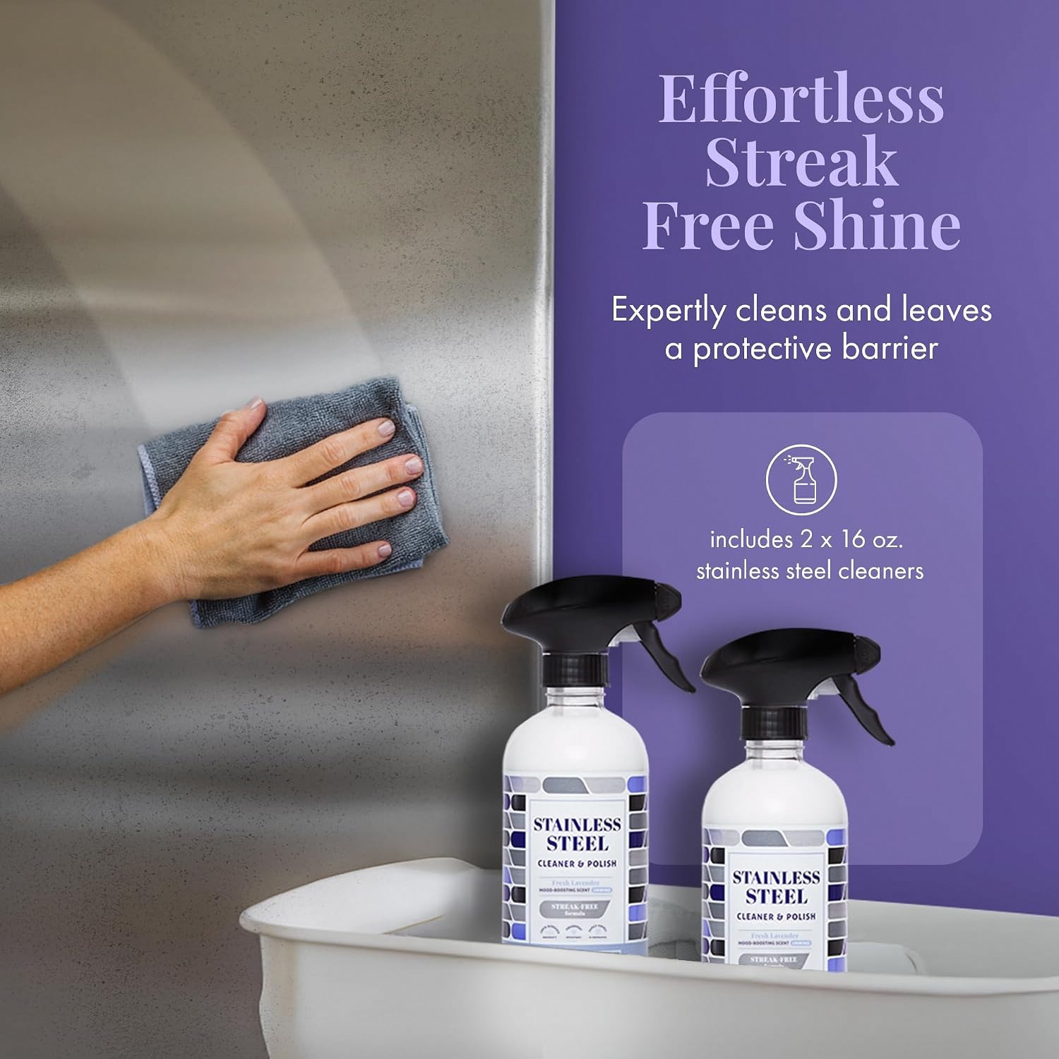Therapy Stainless Steel Cleaner Polish Lavender 2 Pack 16oz