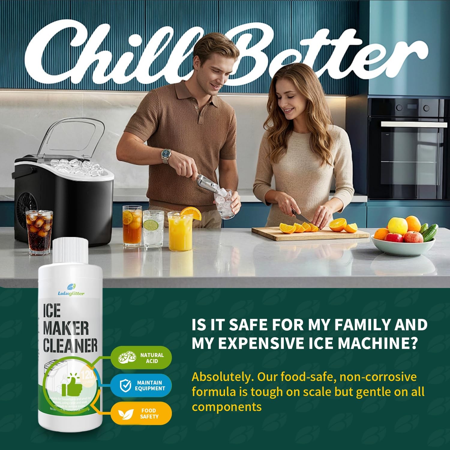 Ice Maker Countertop Cleaner 240ml 4 Use For lce Machine Cleaner and Descaler…