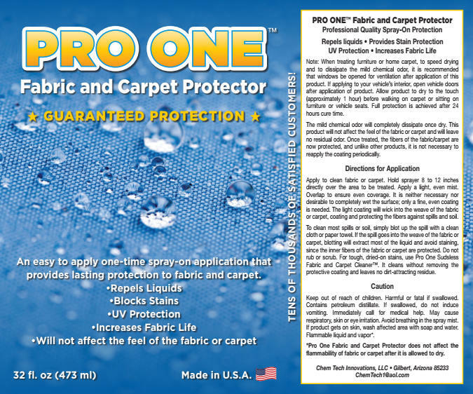 Pro One Fabric & Carpet Protector/Stain Proofing (32 oz) w/8 oz Sudsless Cleaner