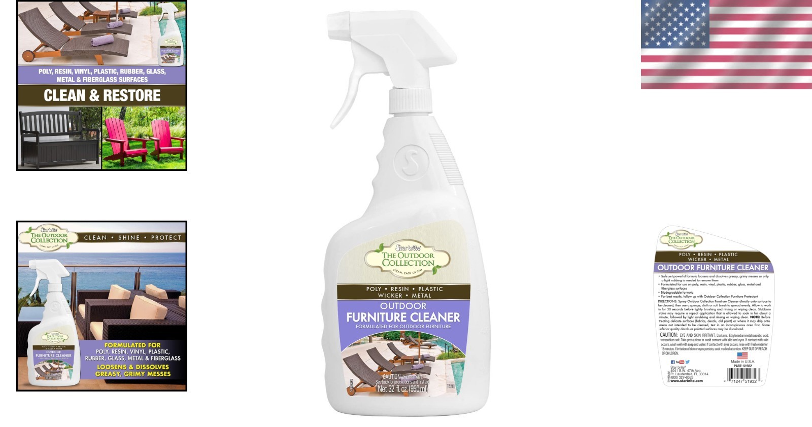 Effective 32 OZ Outdoor Collection Cleaner – All-Surface & Eco-Friendly Spray