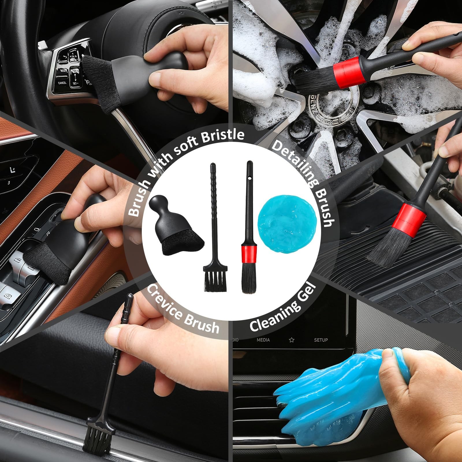 “10pcs Windshield Cleaner Tool Kit with Reusable Microfiber Pads & Spray Bottle”