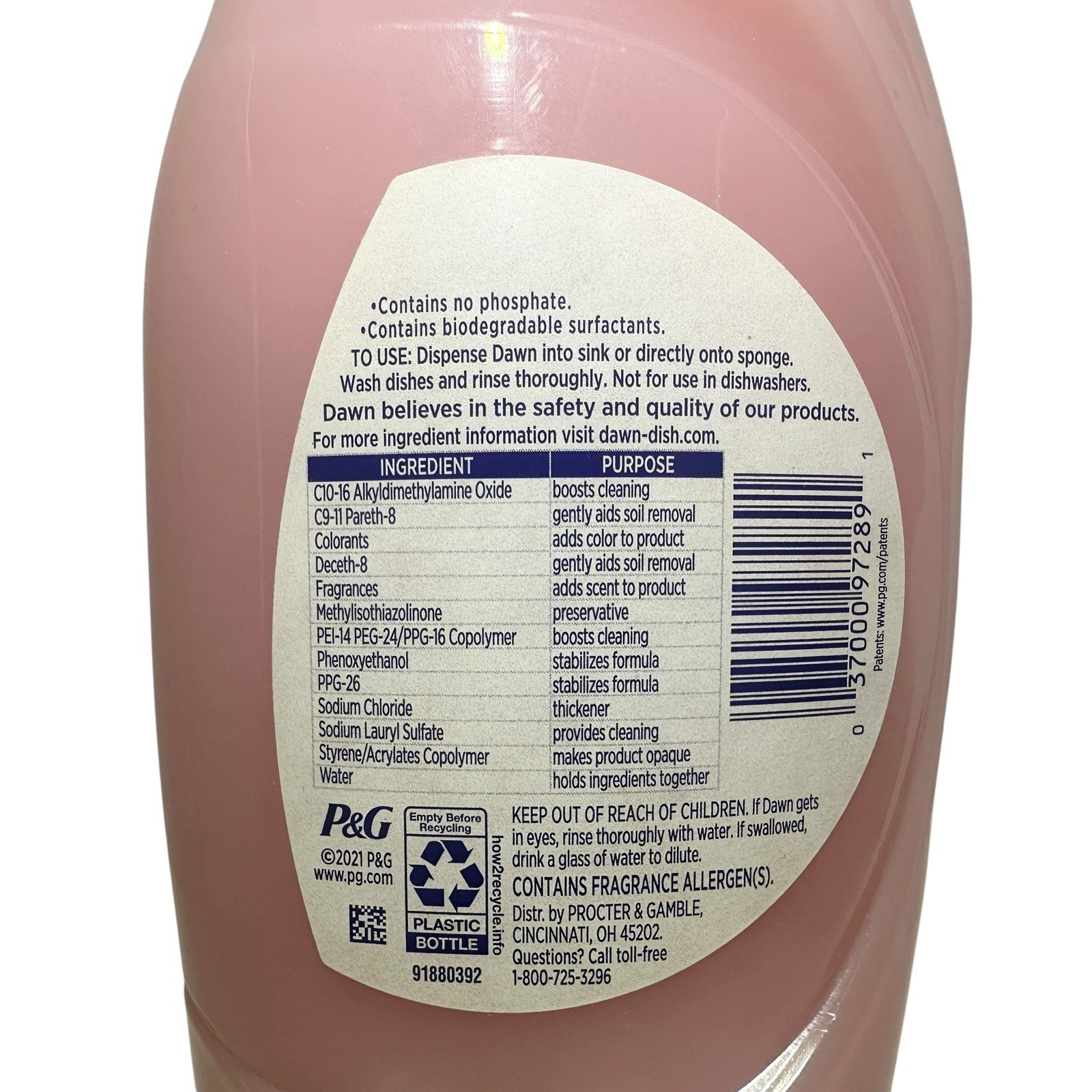 Dawn Gentle Clean Dishwashing Liquid Pomegranate & Rose Water Scent 16.2 oz NEW