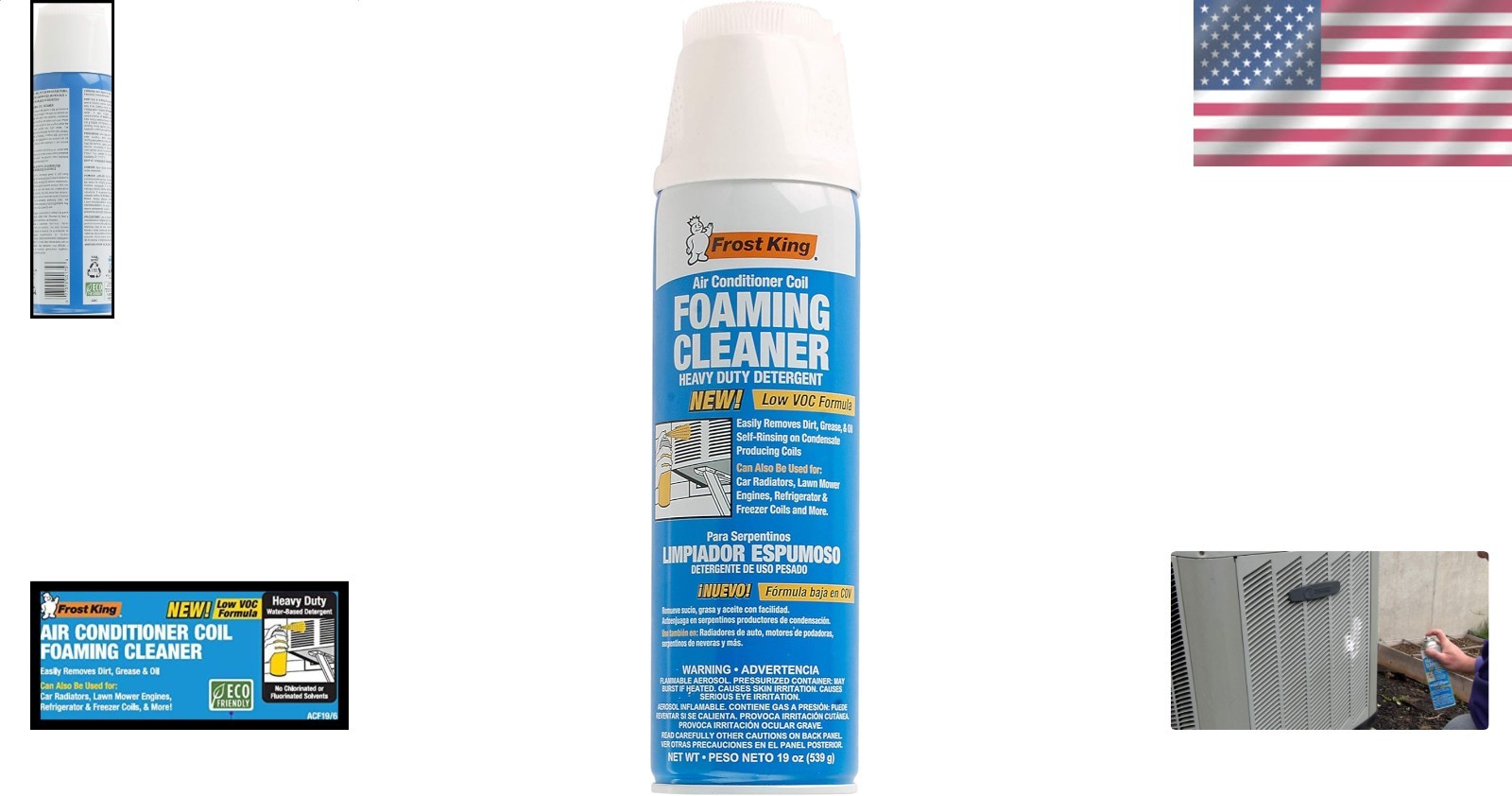 Foam Coil Cleaner Heavy Duty Lemon Scent AC HVAC Evaporator Condenser 19oz Spray