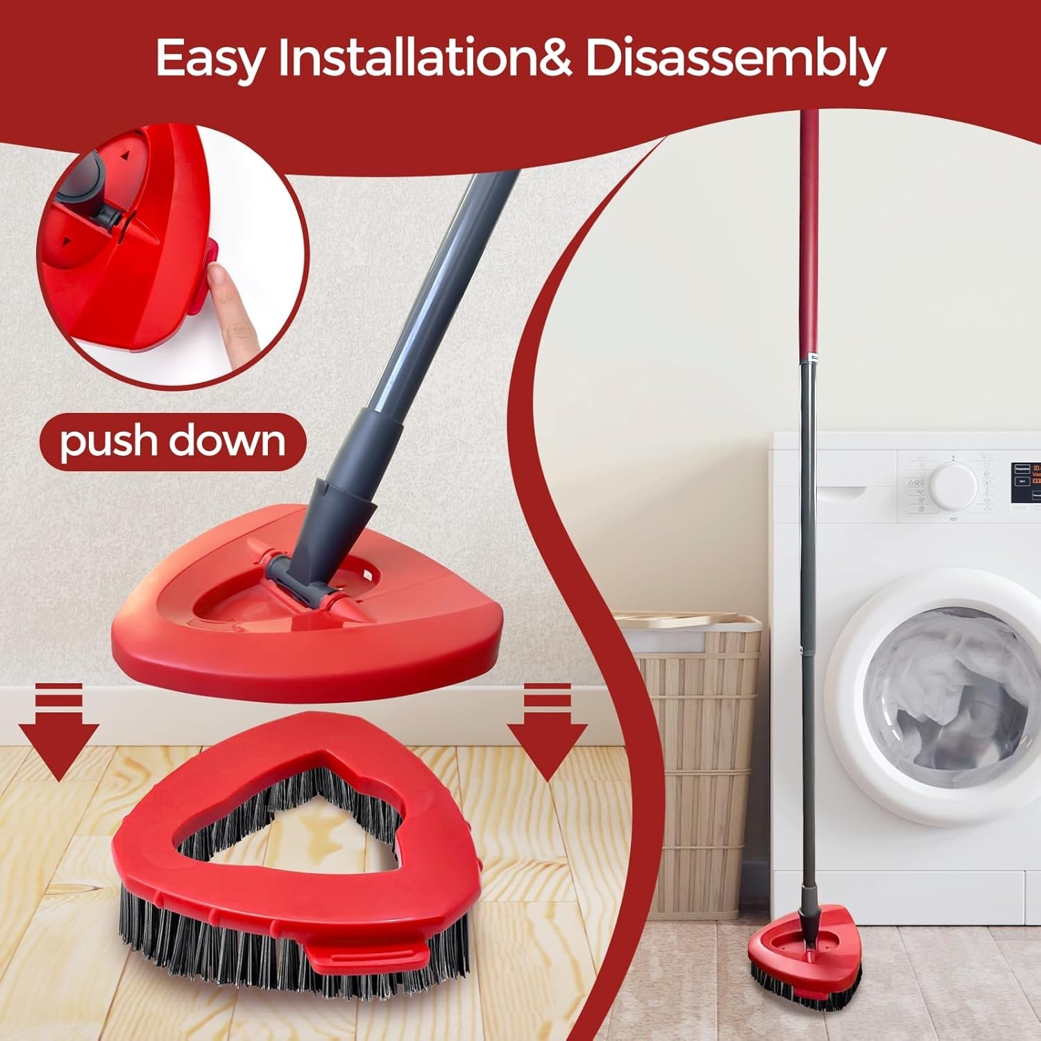 Superior 2-Pack Spin Mop Scrub Brush Heads for EasyWring Systems – Hard Bristle