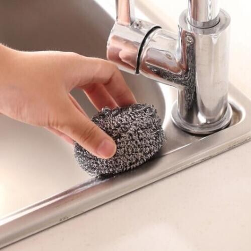 Scourer (8 Pcs) 3″/25gram Stainless Steel Scourer Dish Bowl Cleaning Scrubbers