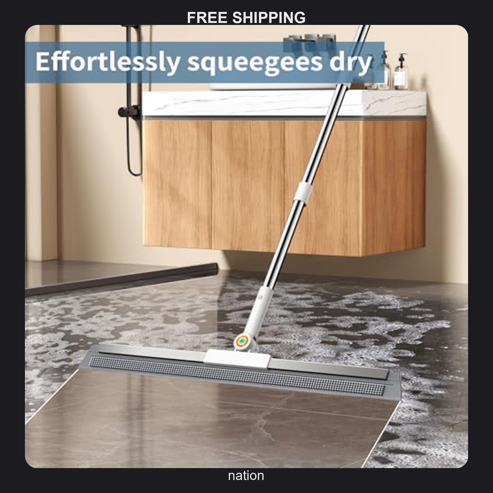 Floor Squeegee for Concrete Floor, Squeegee for Floor with 180° Rotating Head