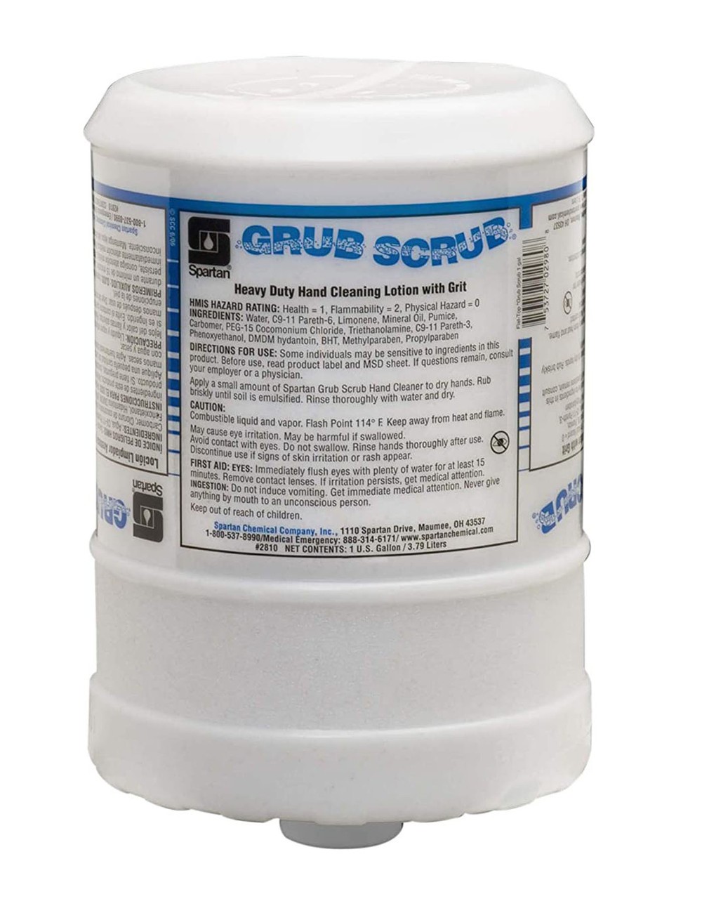 Spartan Grub Scrub Flat Top Hand Wash, Citrus Scent , 1 Gallon, 4 Per Carton
