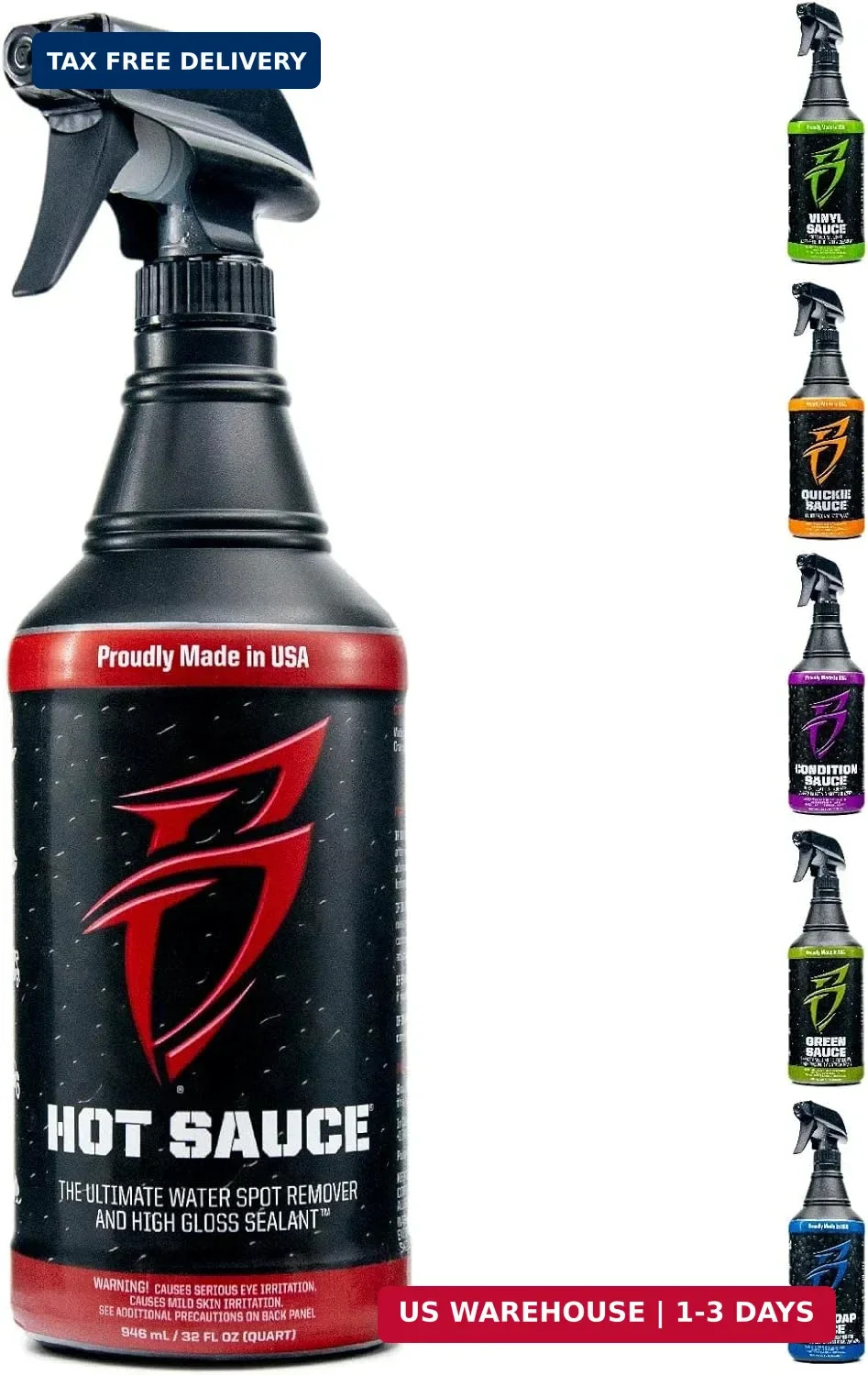 Boat Bling Hot Sauce Premium Hard Water Spot Remover w/High-Gloss Wax Sealants,