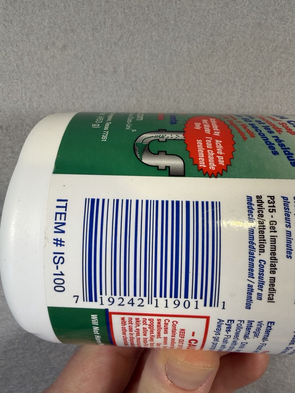 Insta-Flo Odorless Clog Remover Powder 1 lb Sink/Drain Safe for Plumbing