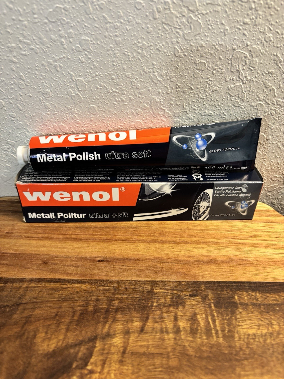 New WENOL Metal Cleaner & Polish Set Red & Blue Tube 4oz Each Lot Of 2 NIB