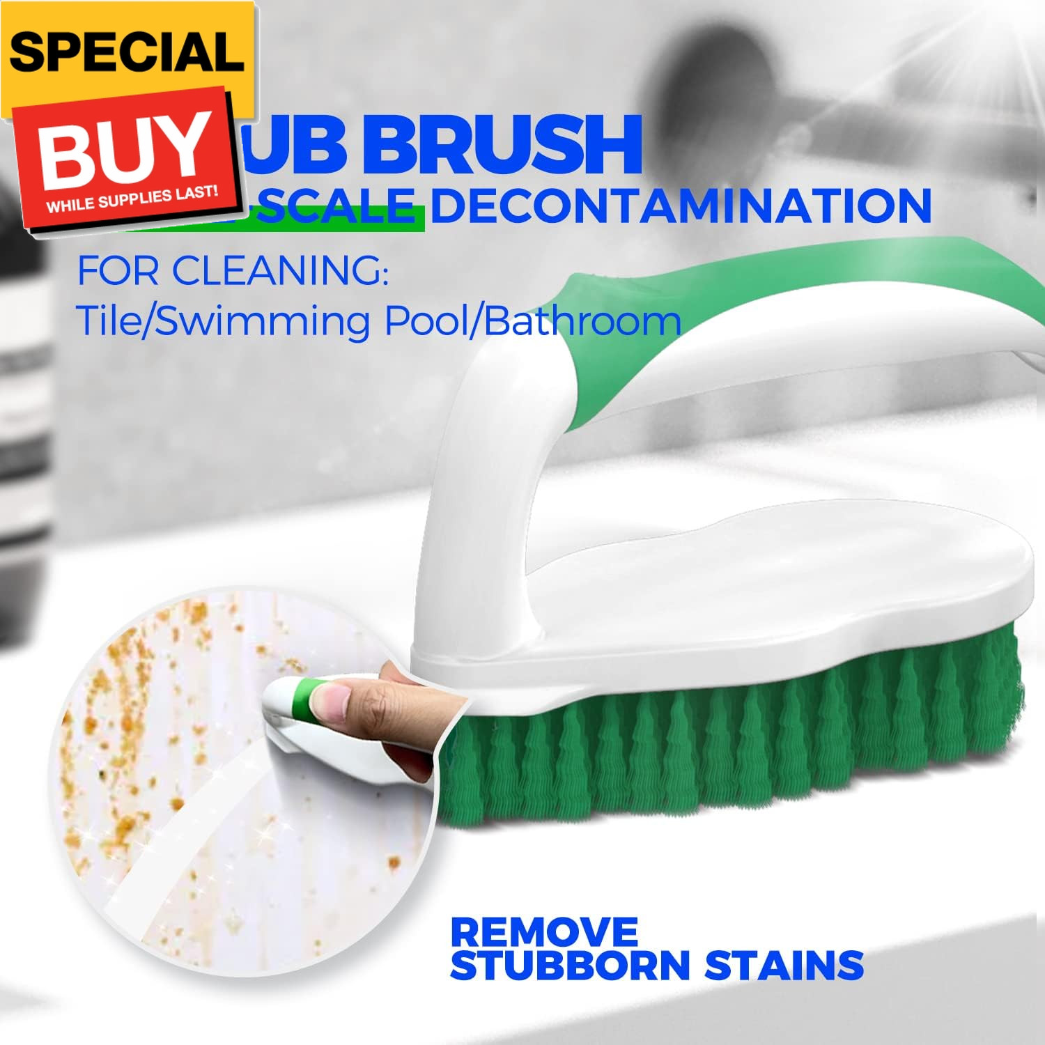 7 Pack Deep Cleaning Brush Set, Scrub Pads with Scraper Tip for Pool Walls, Bath
