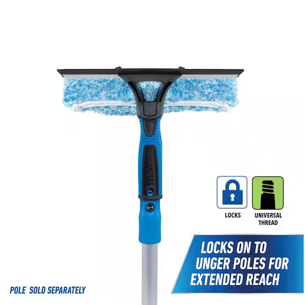 10 inches 2 in 1 Window Cleaner Squeegee Scrubber Glass Cleaning Tool
