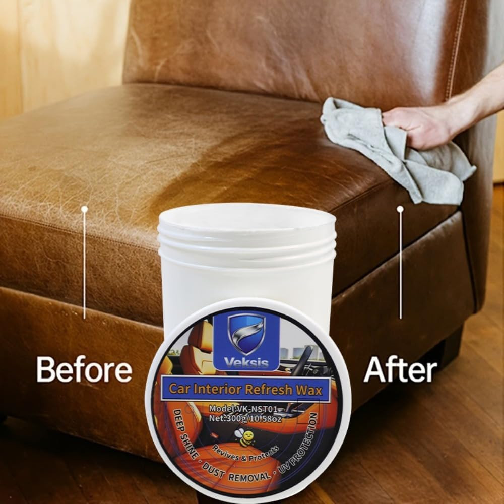Car Interior Refresh Wax, Natural Ingredients, Conditioner—Suitable for Leather