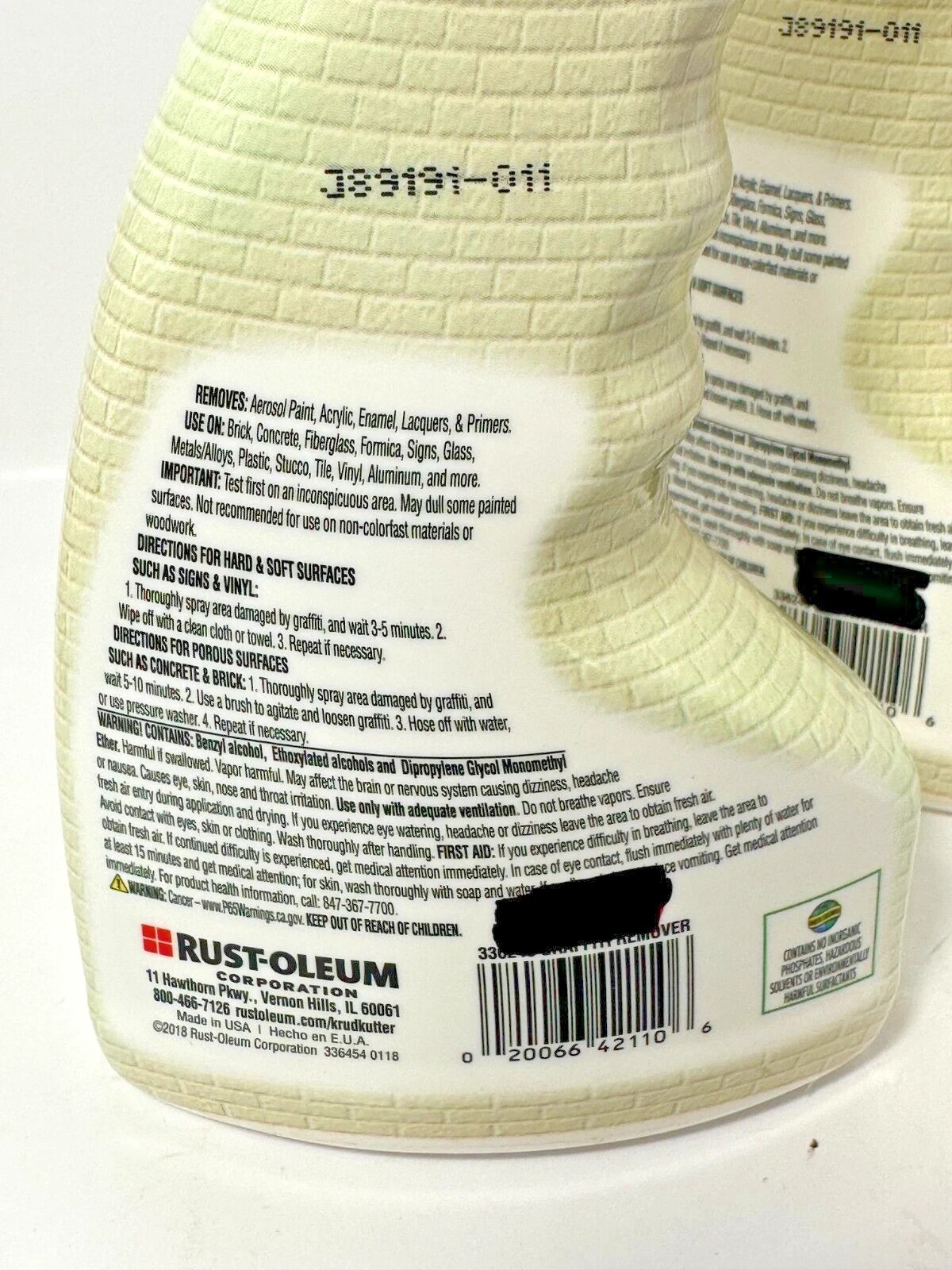 Rust-Oleum Krud Kutter Graffiti Remover Spray 8 fl oz Lot of 2 Free Shipping