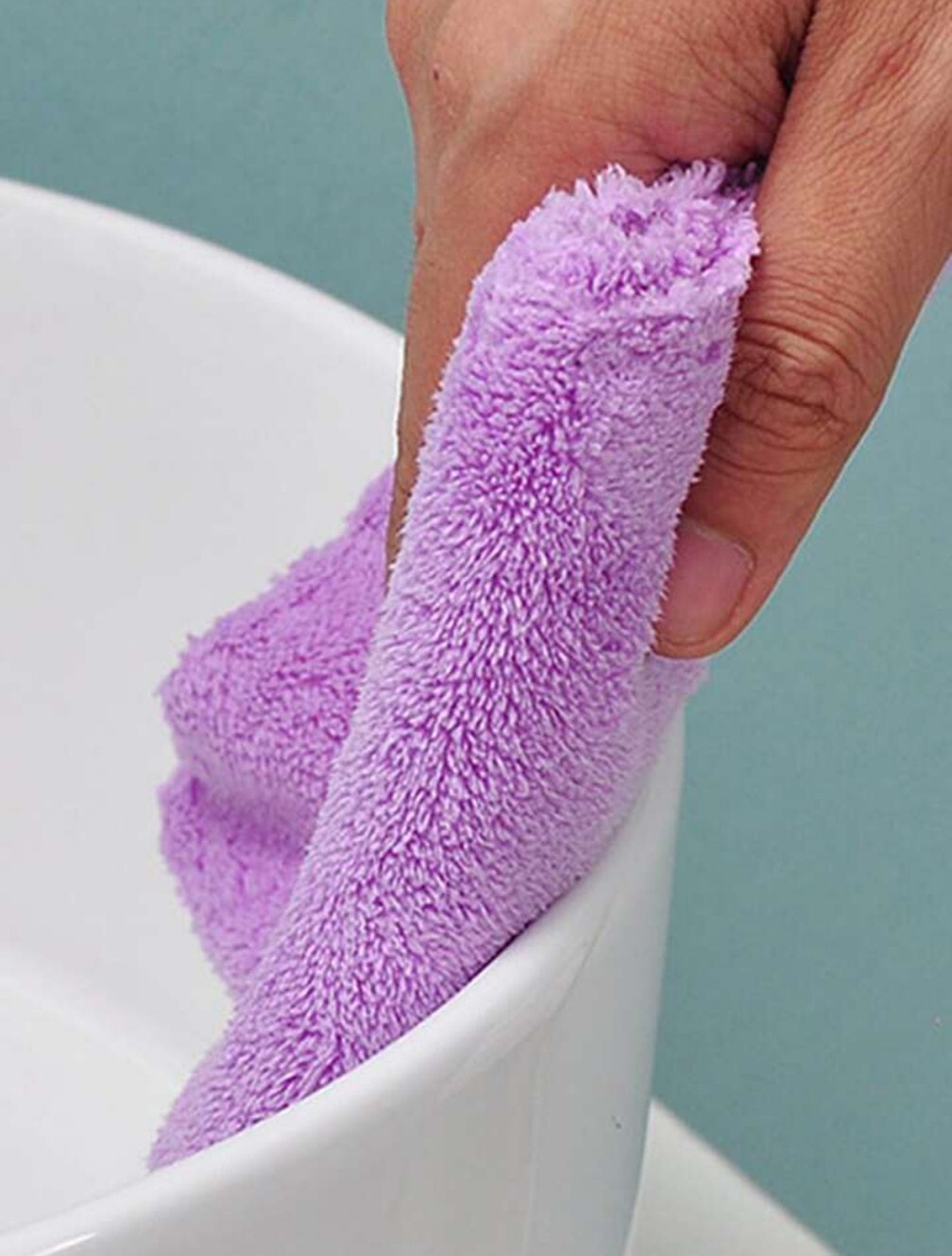Set of 10 Household Thickened Kitchen Rags Towel Bale in Multicolor Coral Fleece