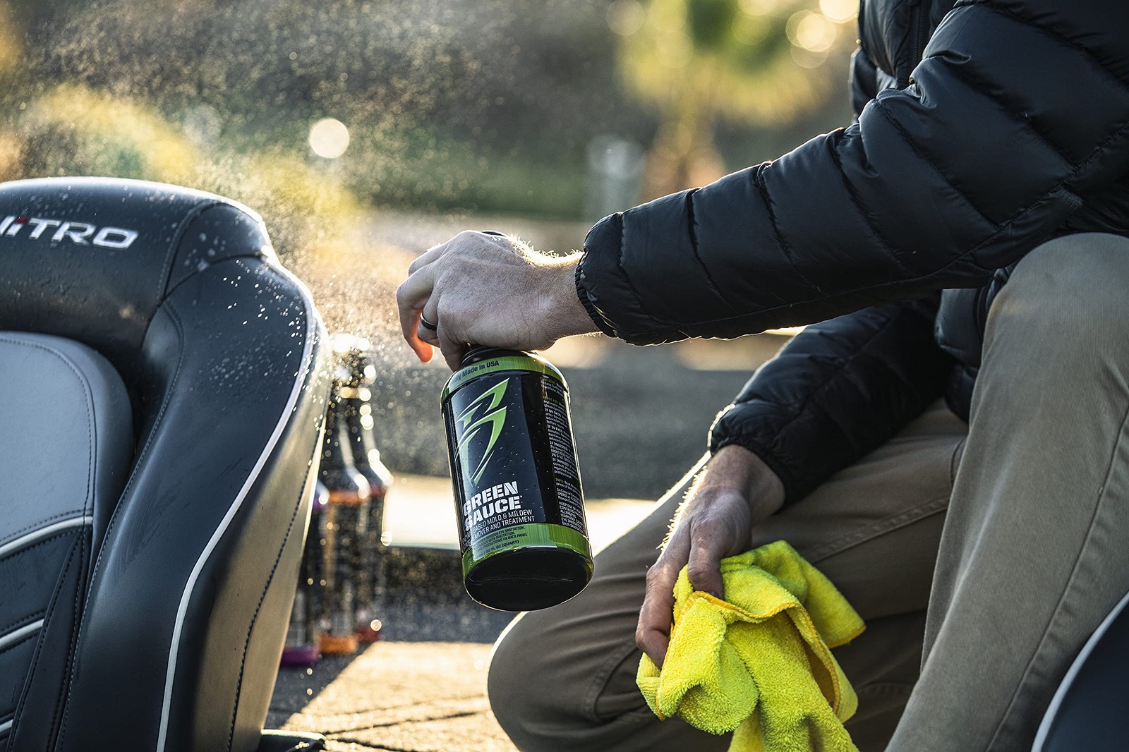 Vinyl Sauce Boat Seat and Upholstery Cleaning Spray, Removes Sunblock, OEM Ap…