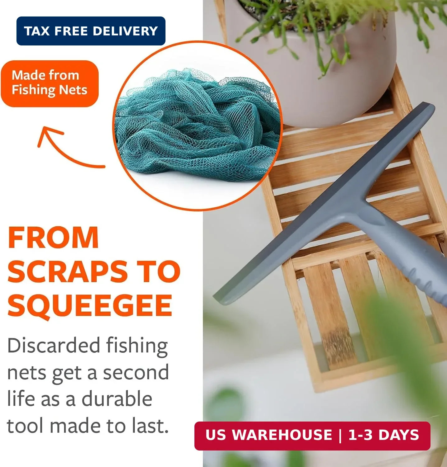 Full Circle Clean Ocean Squeegee – Shower, Glass, Window, Tile, Windshield – Str