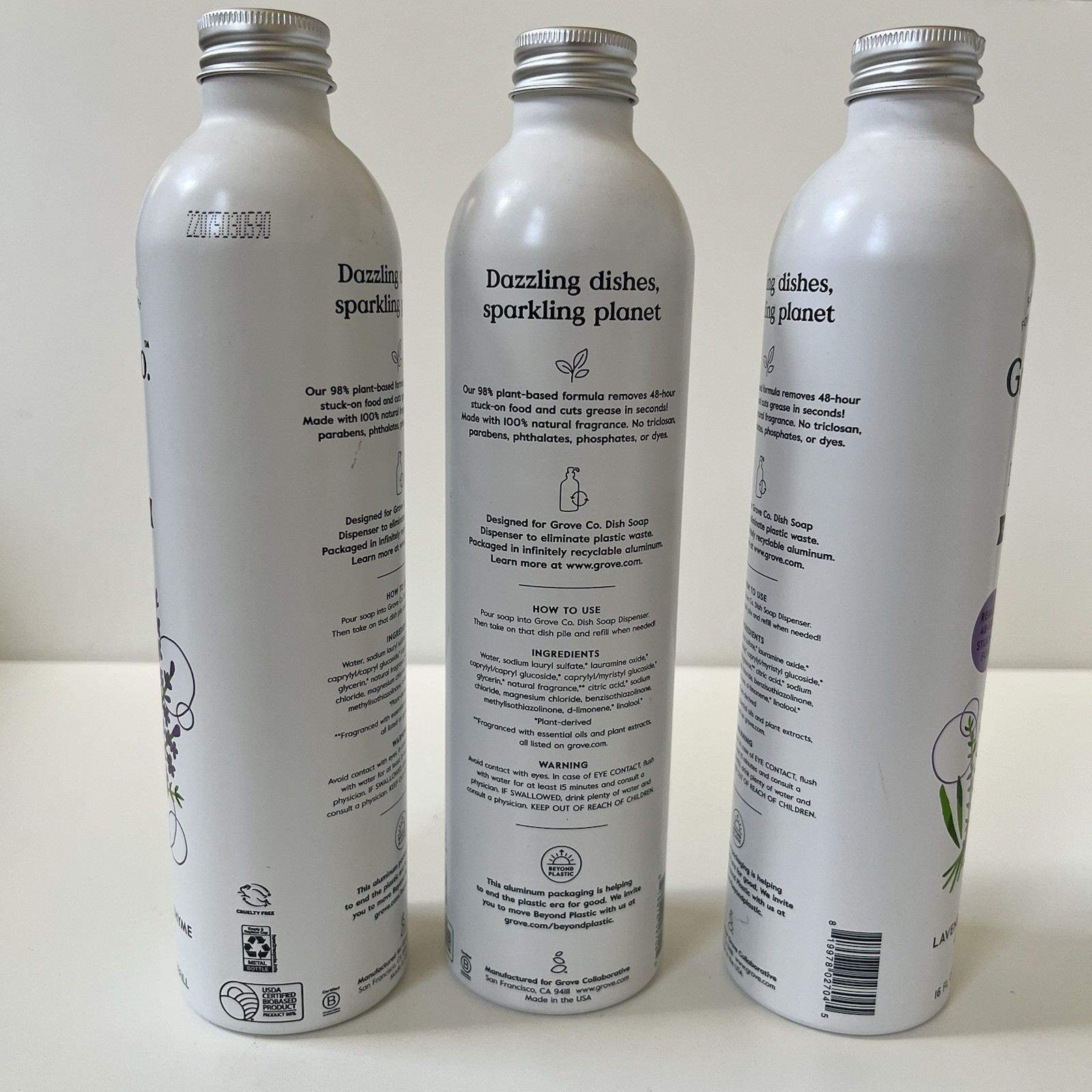 6 Grove Co. Lavender & Thyme Ultimate Sustainable Powerful Dish Soap Refill 16oz