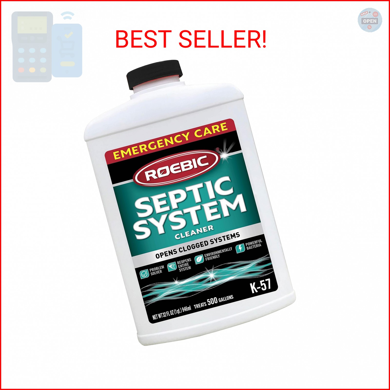 Roebic K-57-Q Septic System Cleaner: 32 Ounces, Cleans and Maintains Septic Syst