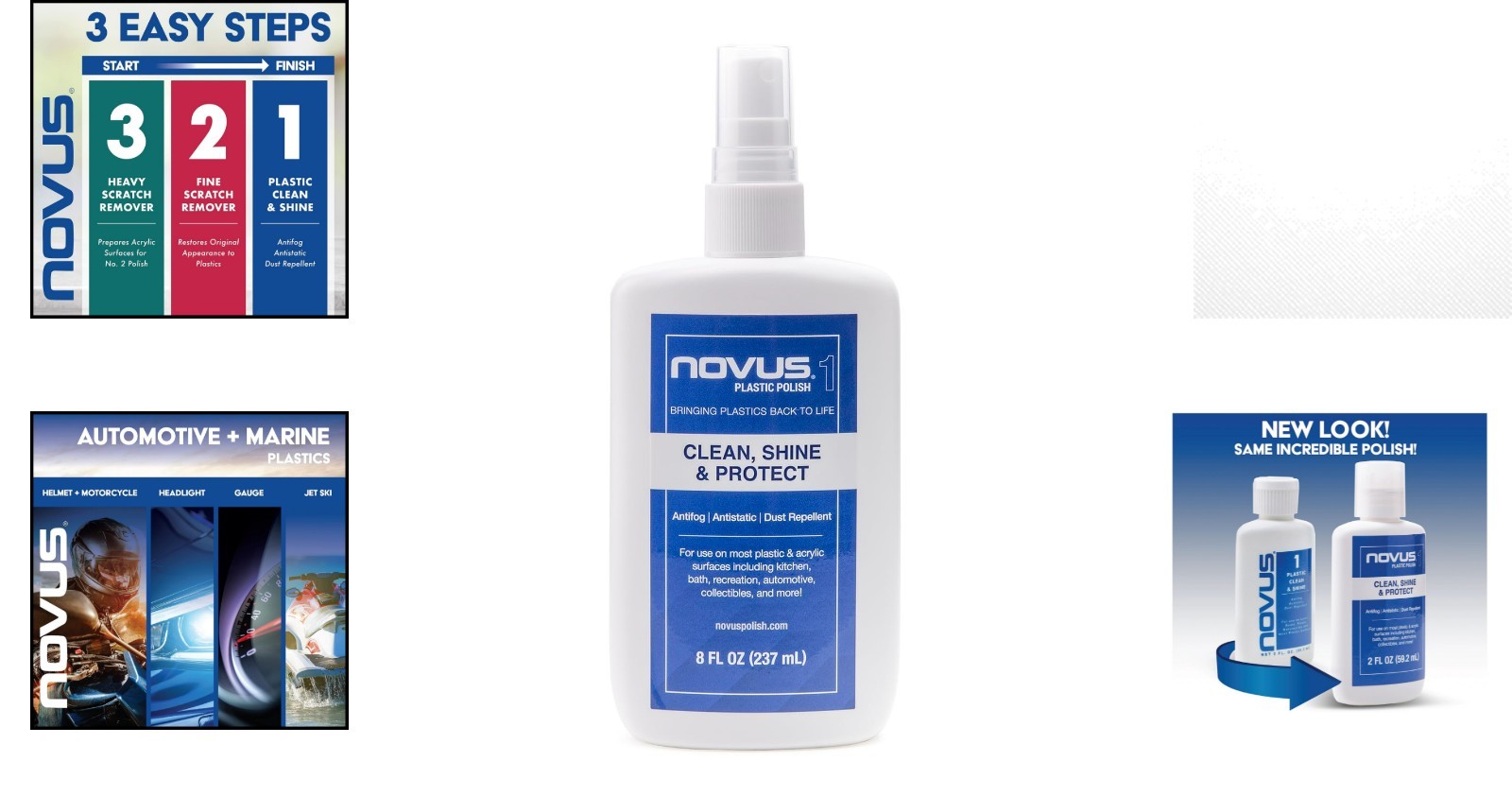 7020 Plastic Clean & Shine – 8 Ounce Toxin-Free Polish for Acrylic & Plastic