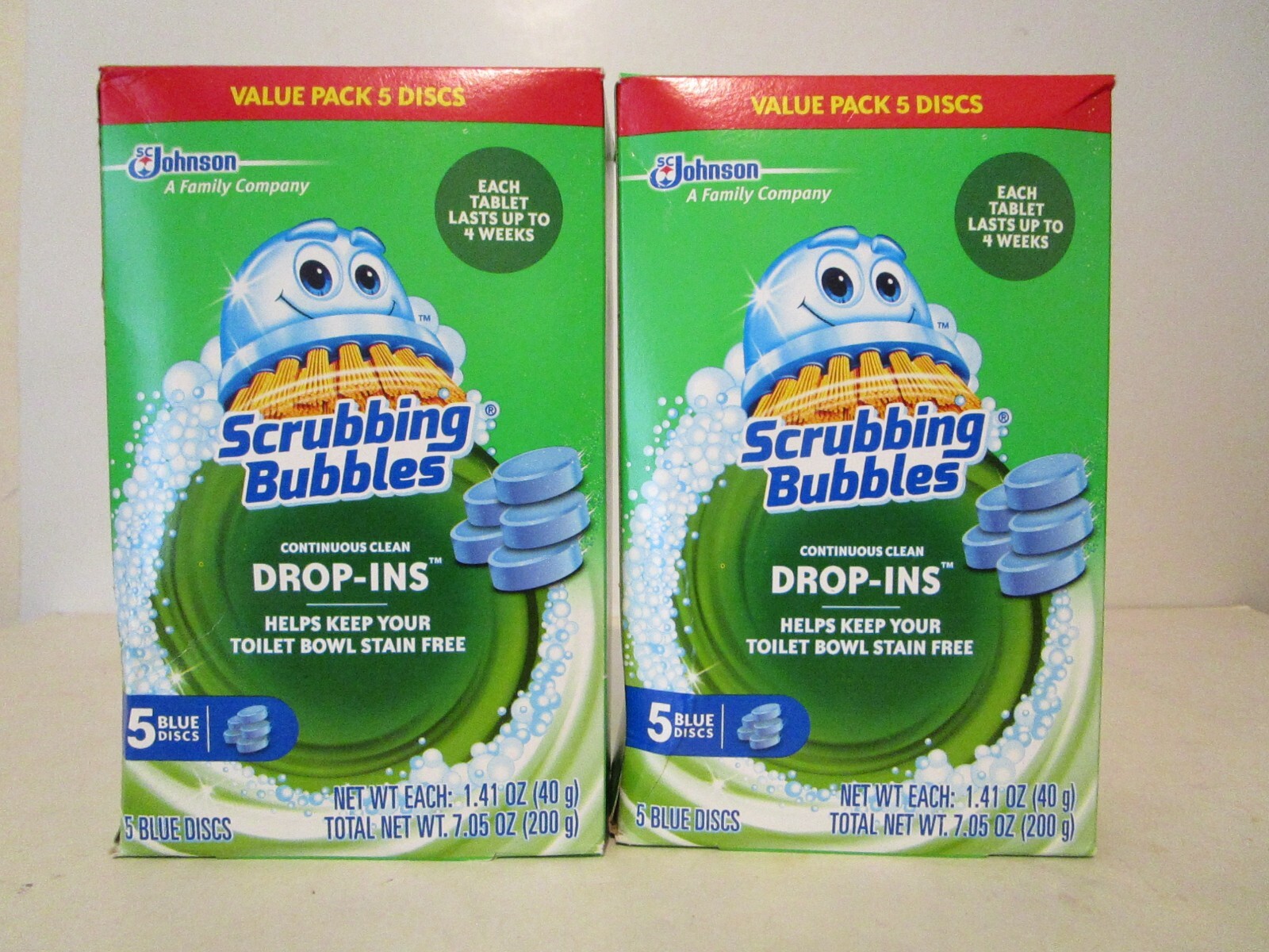 Scrubbing Bubbles Toilet Drop Ins Tablets Continuous Clean 2 packs of 5 = 10 ct.