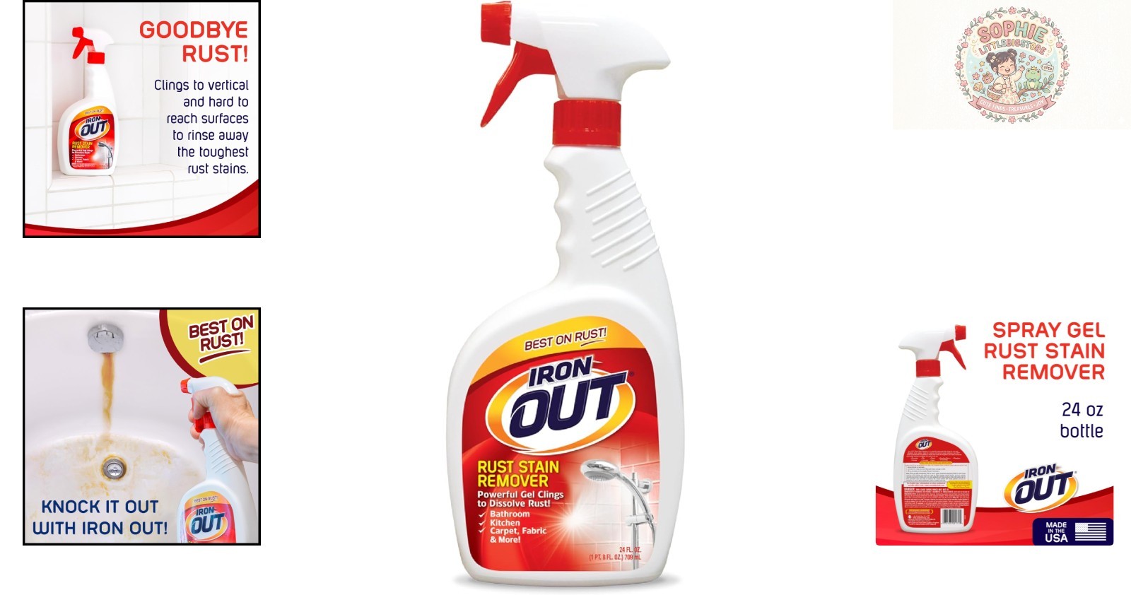 Clinging Gel Rust Stain Remover – 24 Oz for Home, Kitchen & Outdoors