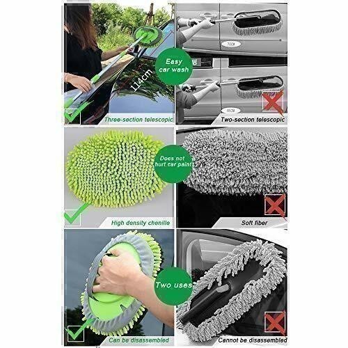 Adjustable Telescopic Car Wash Brush Kit Mop Long Handle Vehicle Cleaning Tool