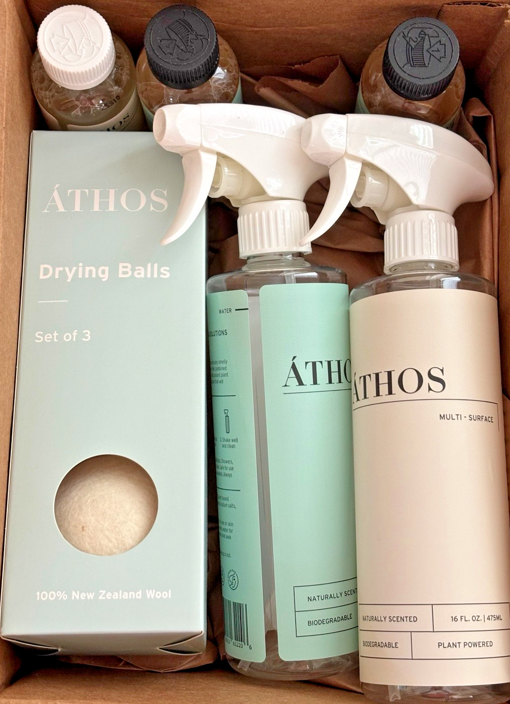 ATHOS Cleaning Bundle Bathroom & Multi-Surface Cleaner Concentrates Dryer Balls