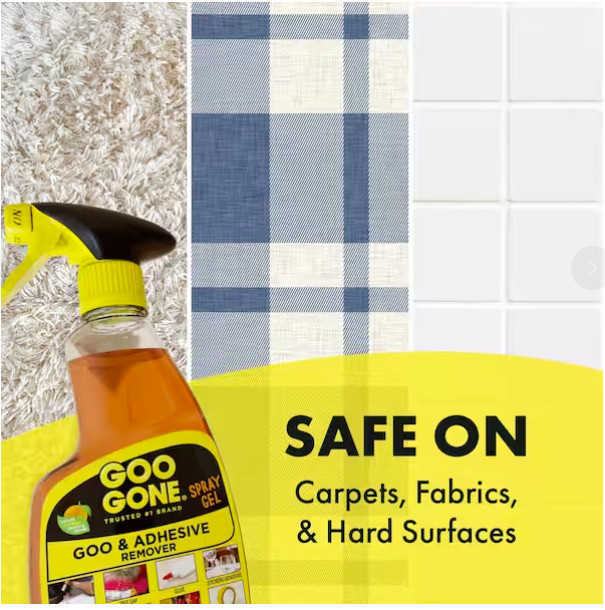 GOO GONE Original ADHESIVE Glue Gum Remover ~ Fresh Citrus & Surface Safe 12Oz