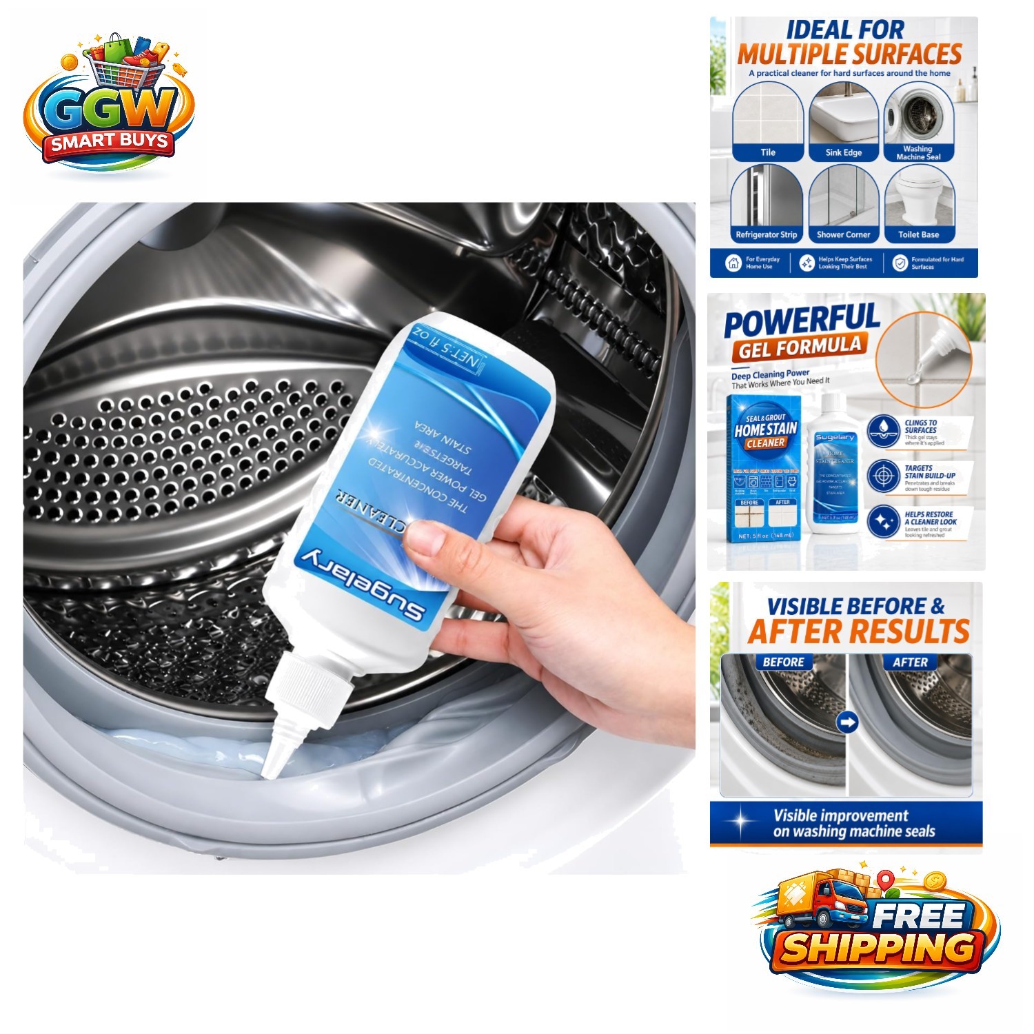 Powerful Unscented Gel Cleaner – 5 Fl Oz for Mold & Stains in Your Home