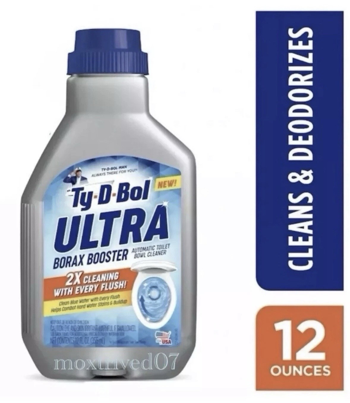 6 Pack Ty-D-Bol® BLUE ULTRA BOOSTER IN TANK LIQUID FOR TOILET BOWL 2X CLEANER