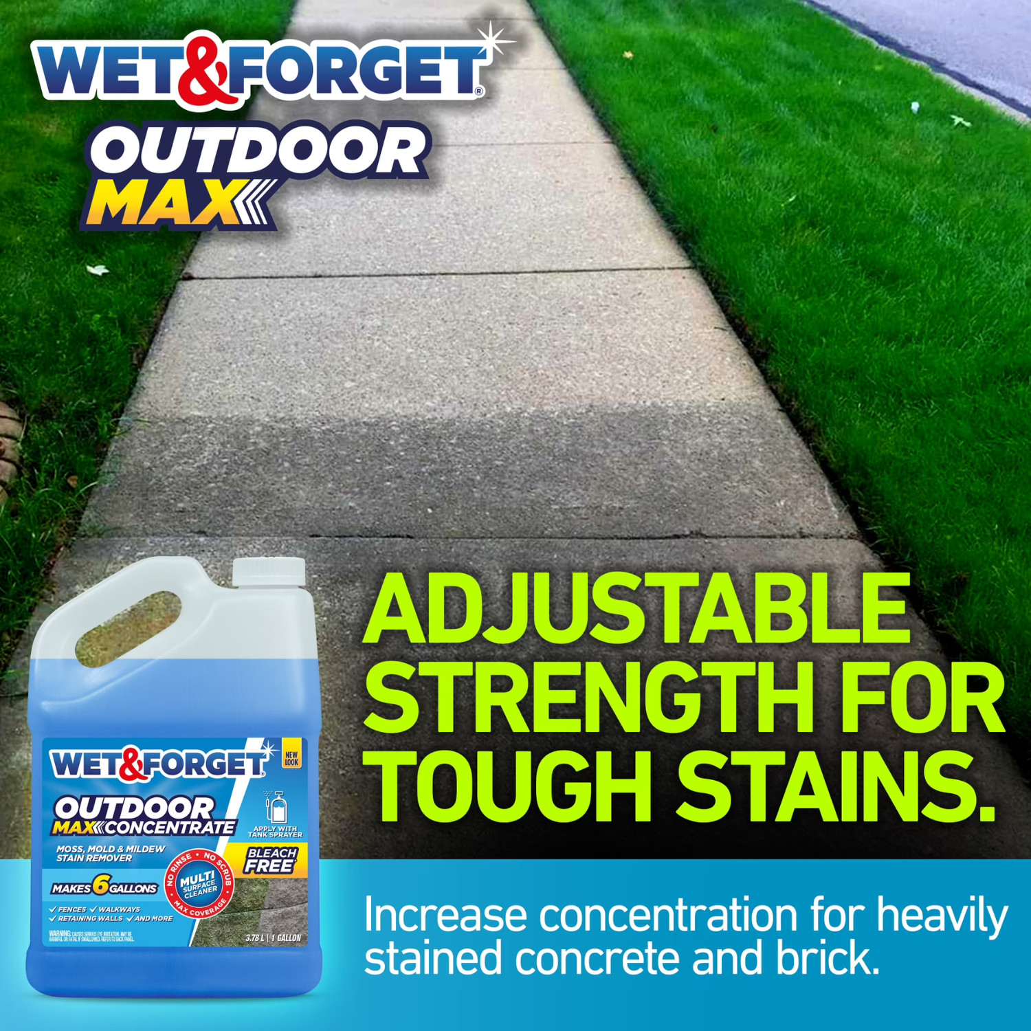2 Pack Wet & Forget Outdoor Cleaner Concentrate 1 Gallon Moss Mold Mildew