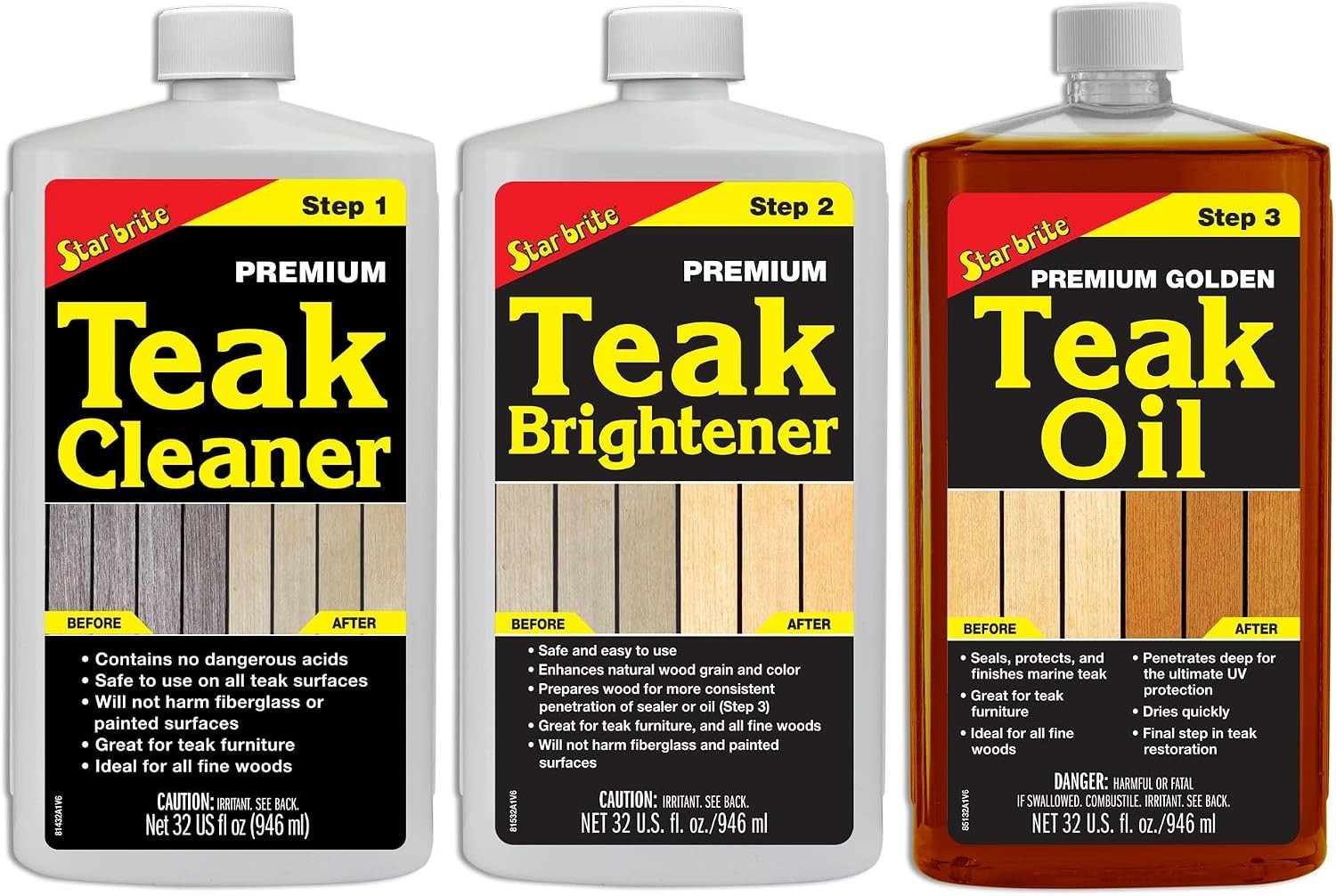 Ultimate Teak Restoration Set – Cleaner, Brightener & Oil
