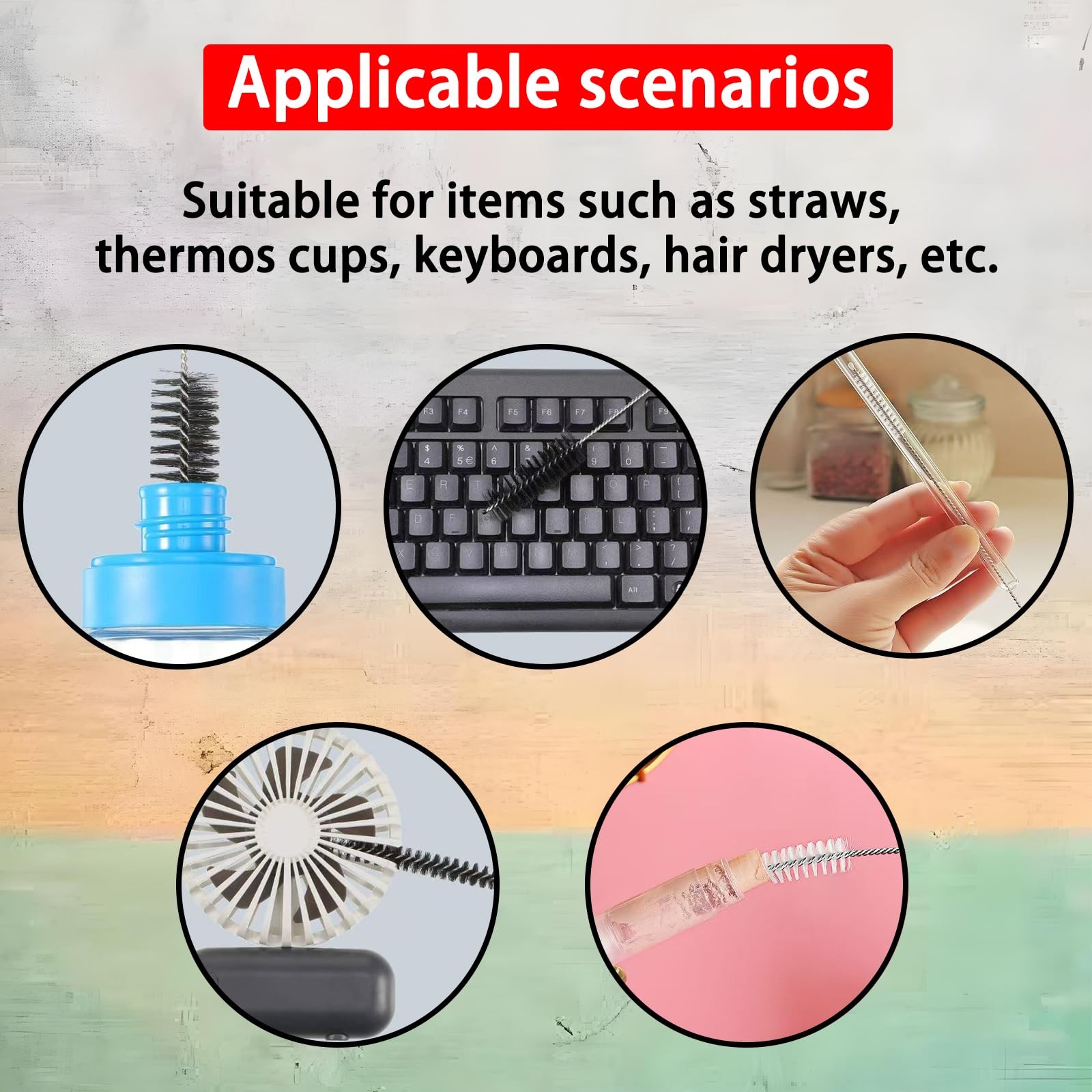 11 PCS Flexible Drain Brush, Straw Cleaner Brush Set, 61 Inch Double Ended Ny…