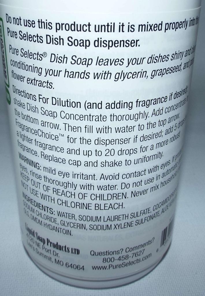 NEW 1QT NEW PURE SELECTS PLATINUM Liquid Dish Soap Concentrate NATURAL 8 Quarts