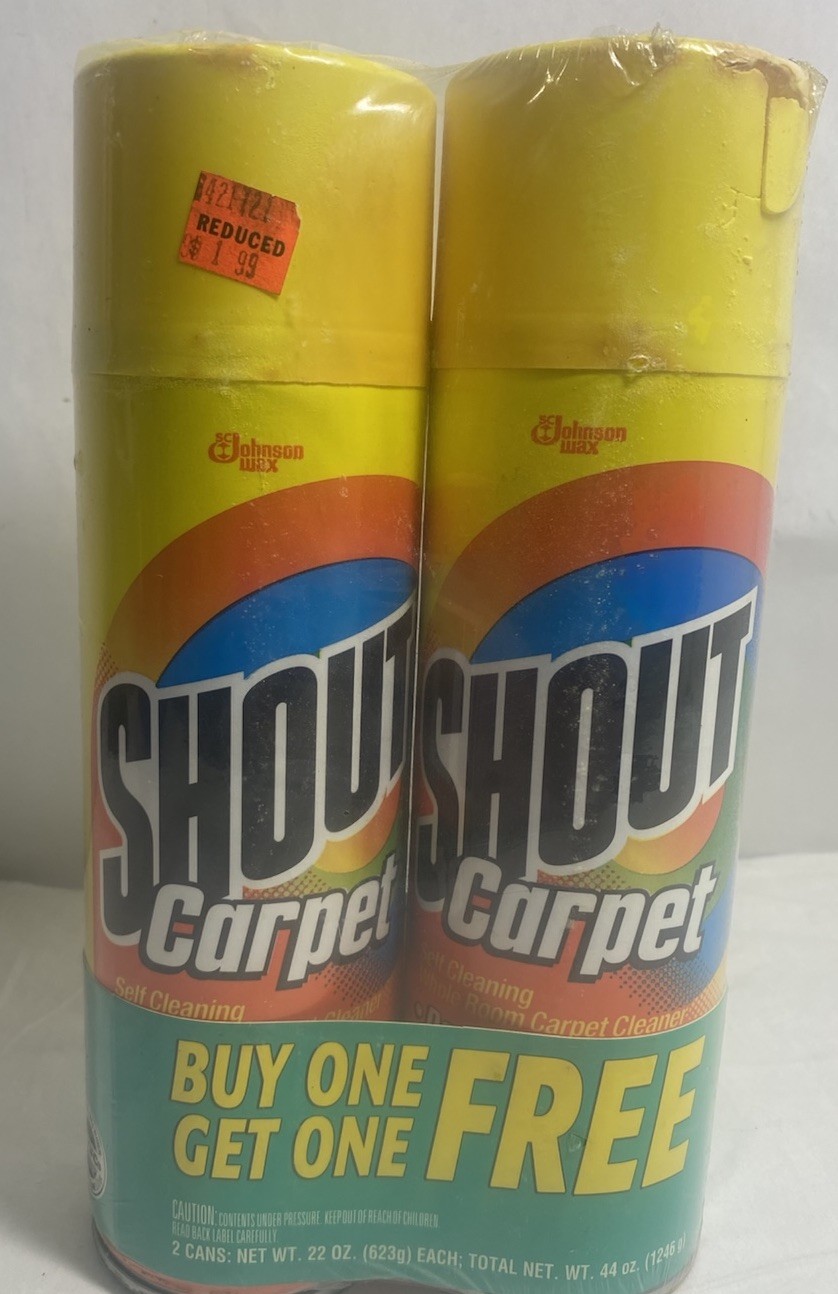 Super Rare Sealed Shout Carpet 22 OZ Cans 1995 Bottle Sealed Movie Prop Aerosol