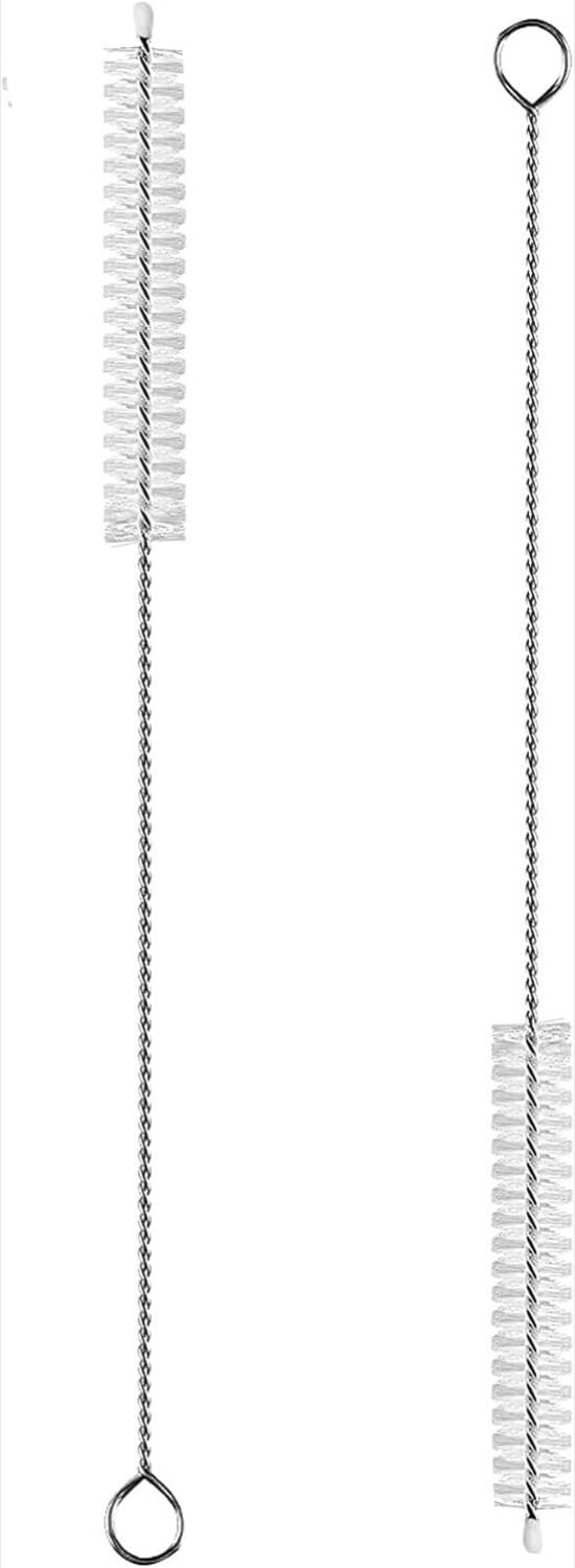 2 Pack Extra Long Straw Cleaner Brush, 10.6″ Reusable Metal Handle, 10mm Wide
