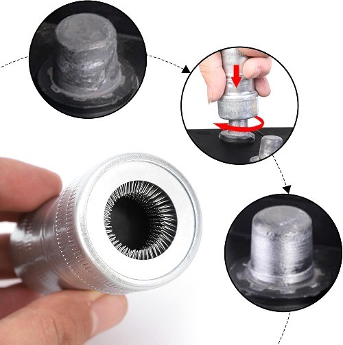 2PS Car Battery Terminal Cleaning Brush, Metal Vehicle Battery Post Cleaner Bri