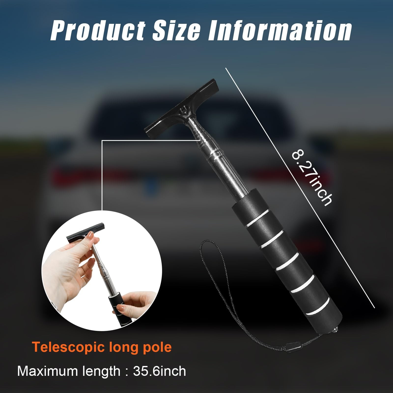 Retractable Car Side Mirror Squeegee Rearview Mirror Cleaner Wiper for Vehicles