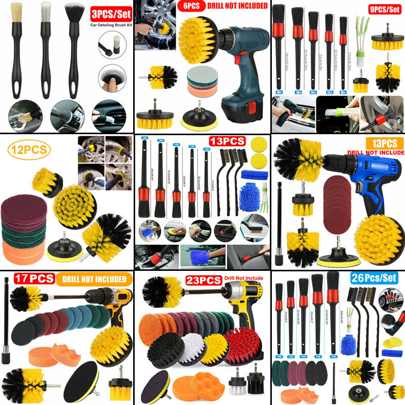 Drill Brush Set Scrubber Polishing & Scrubbing Car Carpet Tile Grout Cleaning