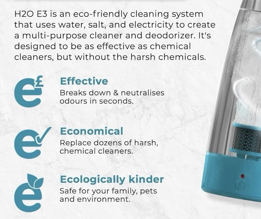 Multi-Purpose Natural Cleaner Kit w Adapter Prepper Supply Uses Salt & Water Eco