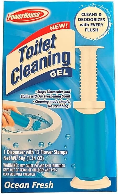 Toilet Cleaning Gel Dispenser w/ 12 Flower Stamps 2 Packs – Cleans and Freshens
