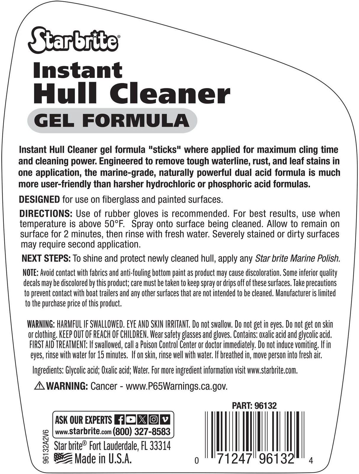 STAR BRITE Instant Hull Cleaner – 32 Oz Gel Spray – Easily Remove Stains, Scu…