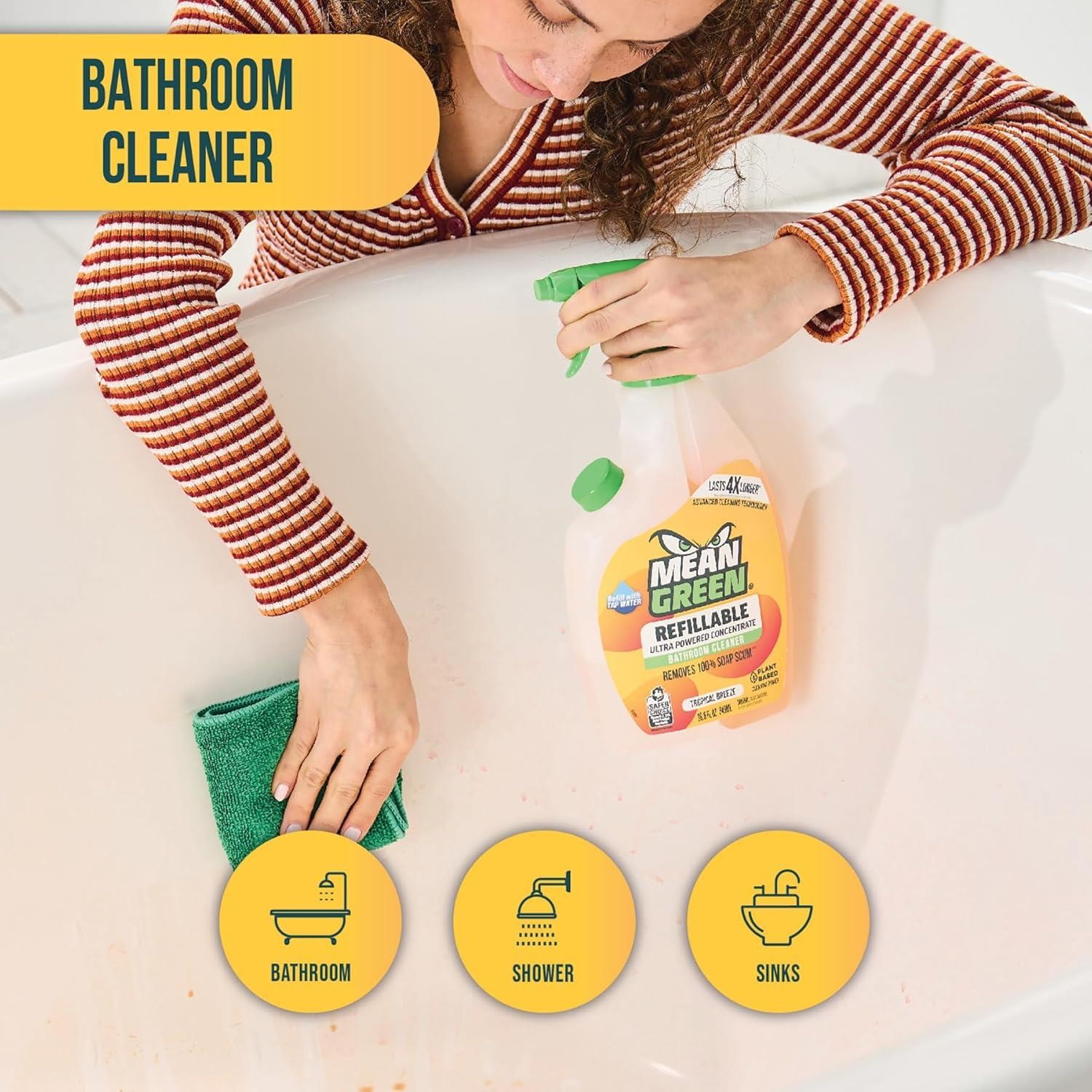 Mean Green Refillable Bathroom Cleaner Concentrate, 14.3 oz – 396269