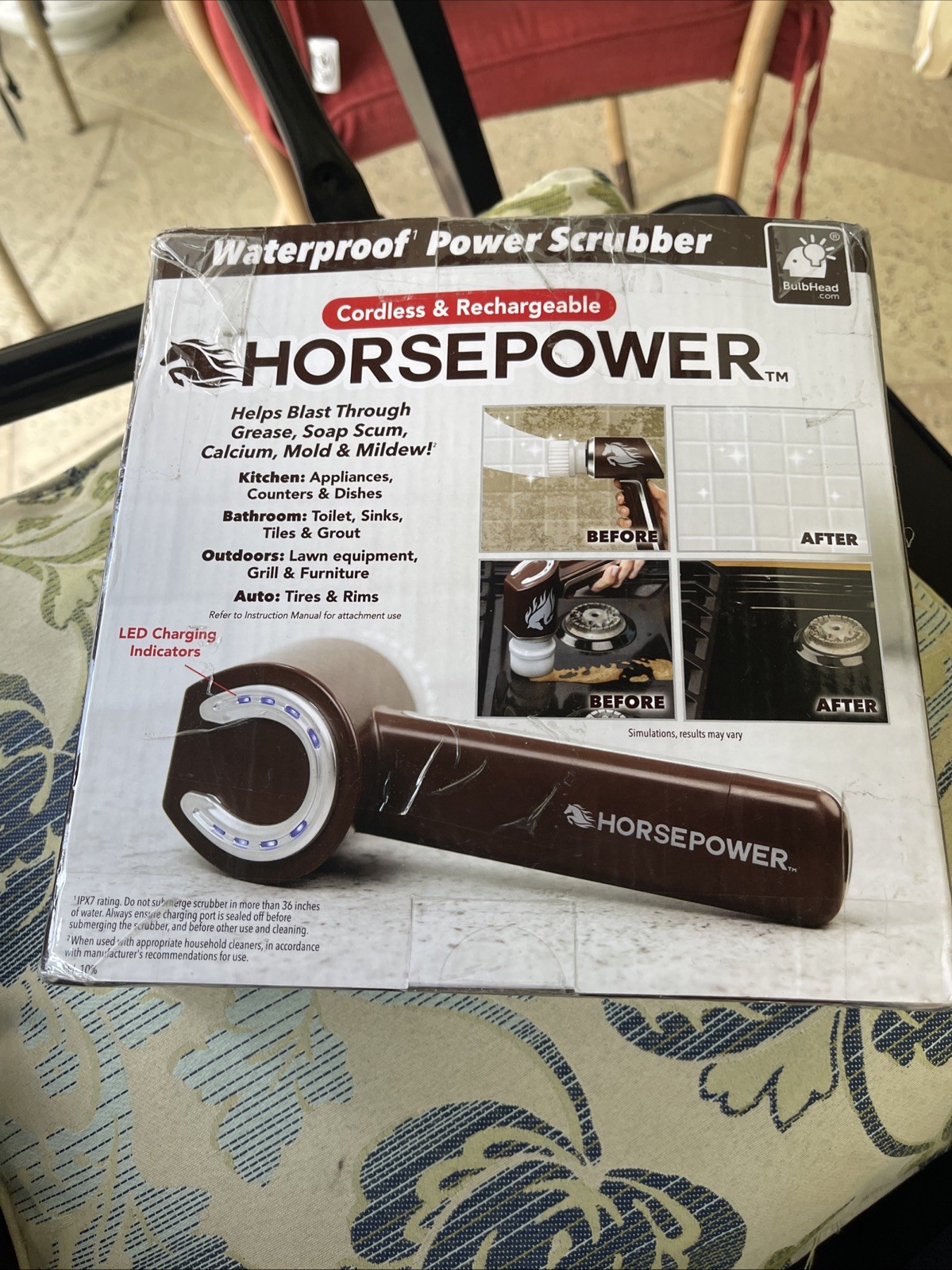 Ruby Horsepower Handheld Cordless Rechargeable Spinning Power Scrubber