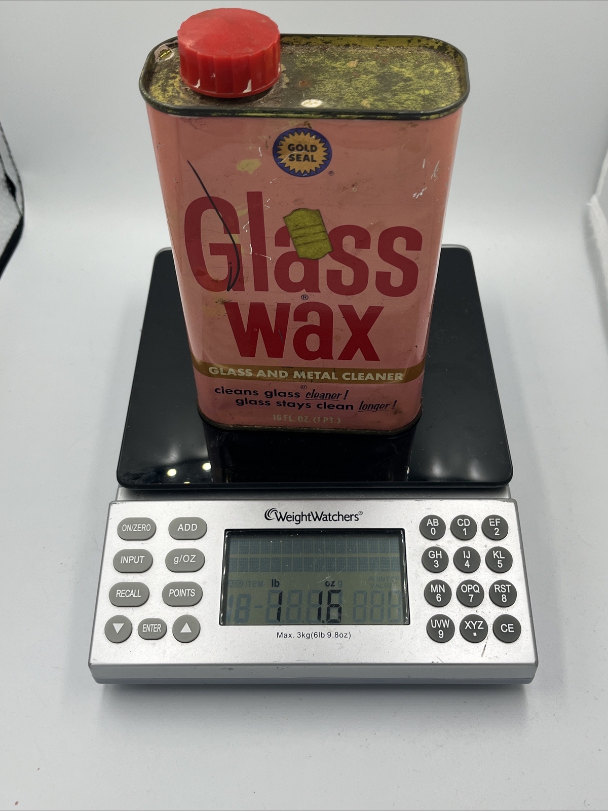 Gold Seal GLASS WAX 16 oz 90% FULL Can Glass & Metal Cleaner