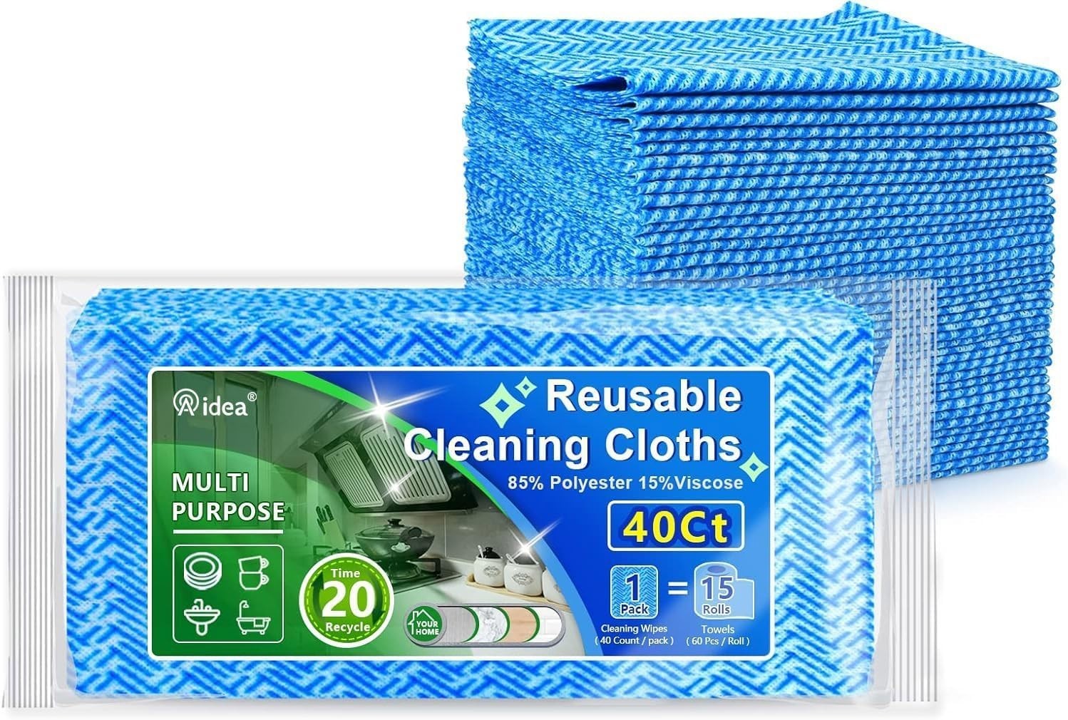 Durable 12”x24” Cleaning Wipes – Eco-Friendly and Lint-Free with 40 Count