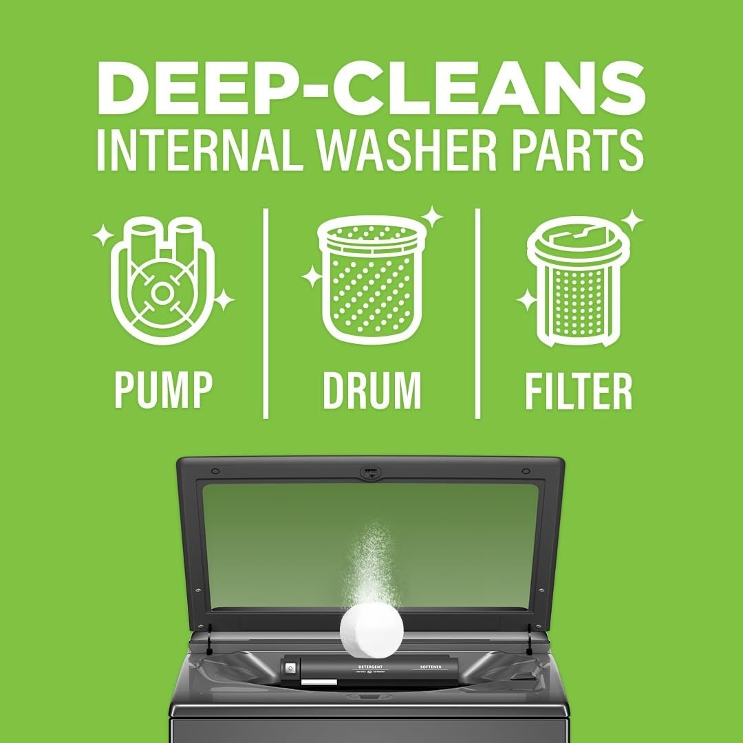 Affresh Washing Machine Cleaner, Helps Power Away 6 Count (Pack of 1), White