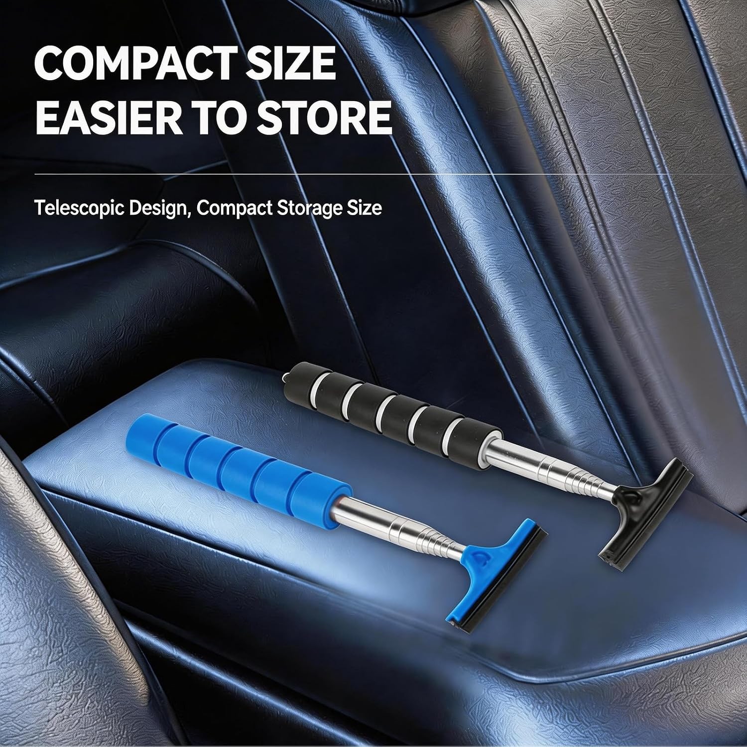 4 Pack All-Purpose Car Rearview Side Mirror Squeegee with Retractable Handle for