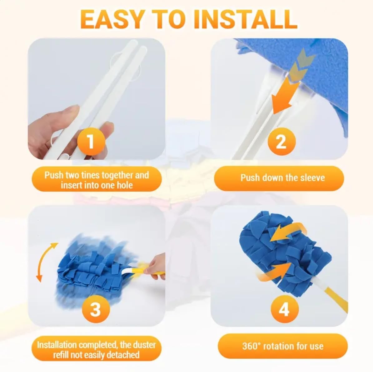 5 Pack Reusable Electrostatic Duster Refills – Heavy Duty for Dust, Hair, Furnit